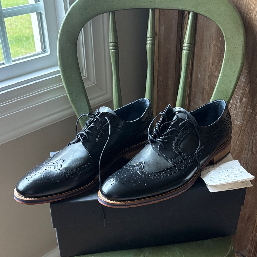 Johnston & Murphy Black Brogue Derbys